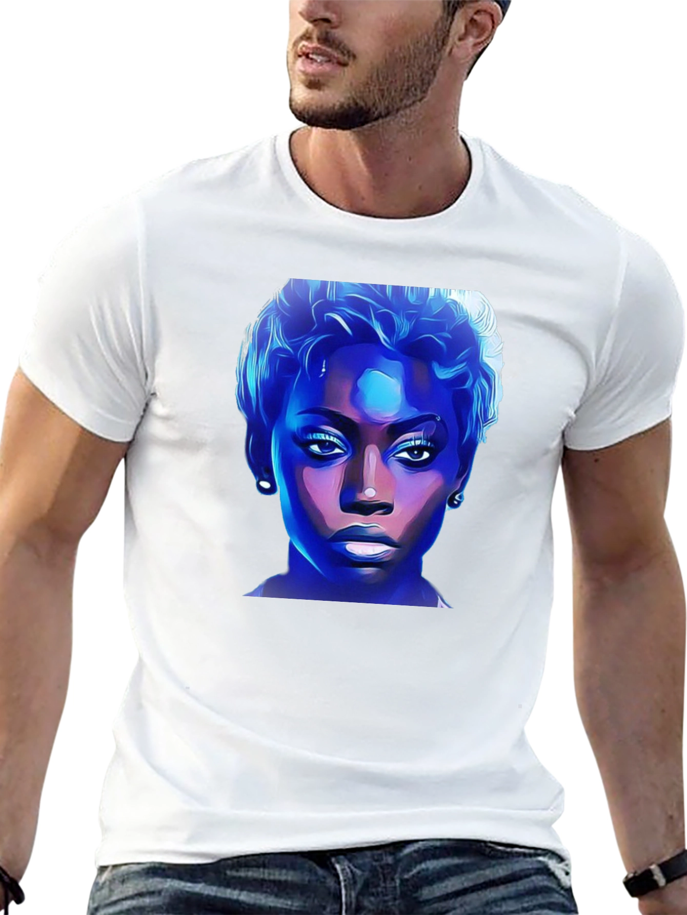 Black T-Shirt with Bold Graphic Print