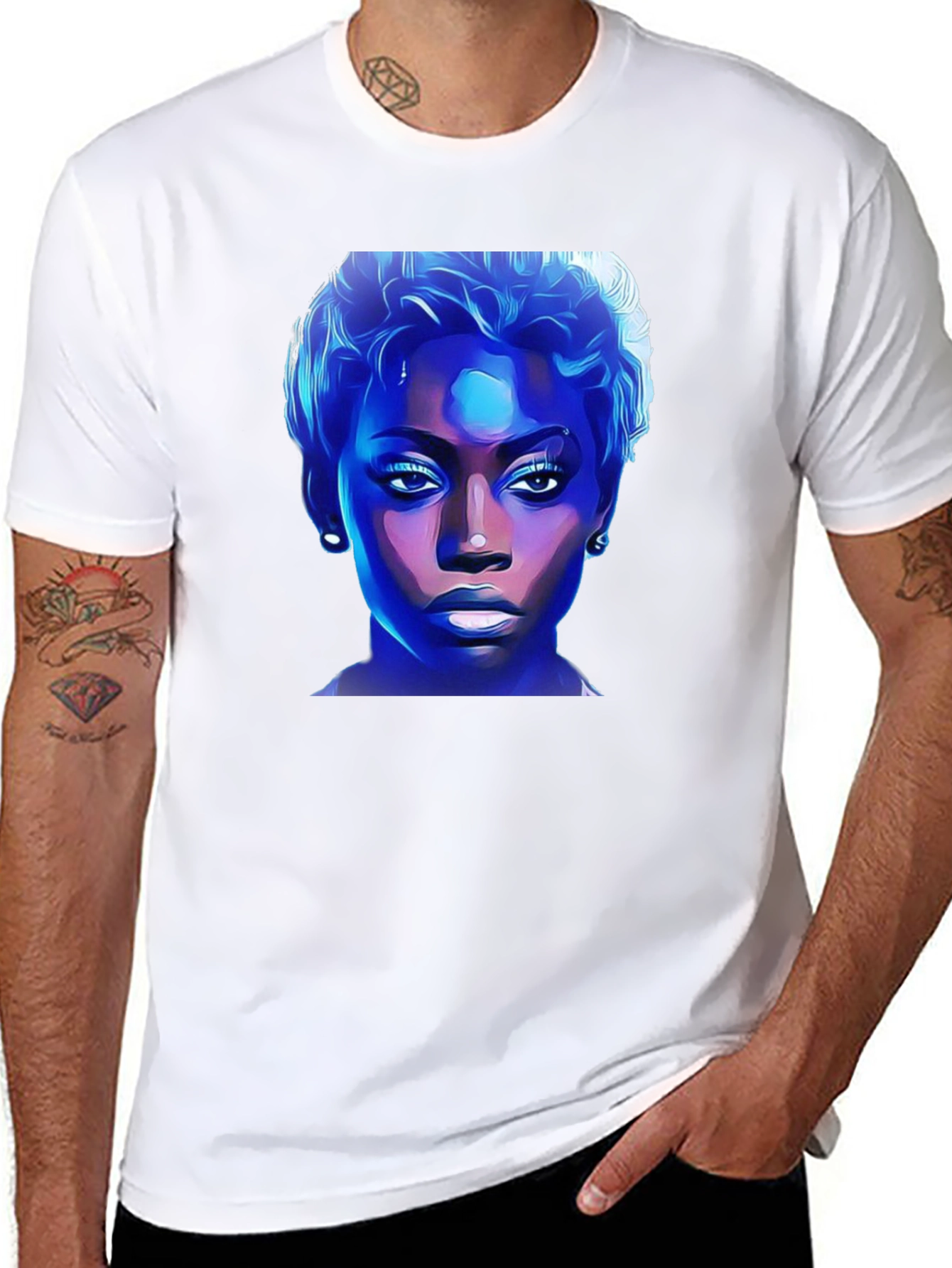 Black T-Shirt with Bold Graphic Print
