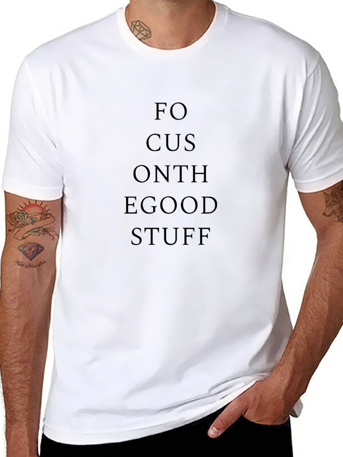 Focus on the Good Stuff - Black Graphic T-Shirt