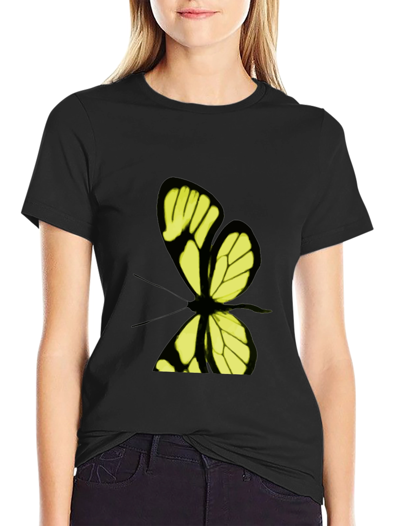 Butterfly Graphic Print T-Shirt - Stylish Casual Wear