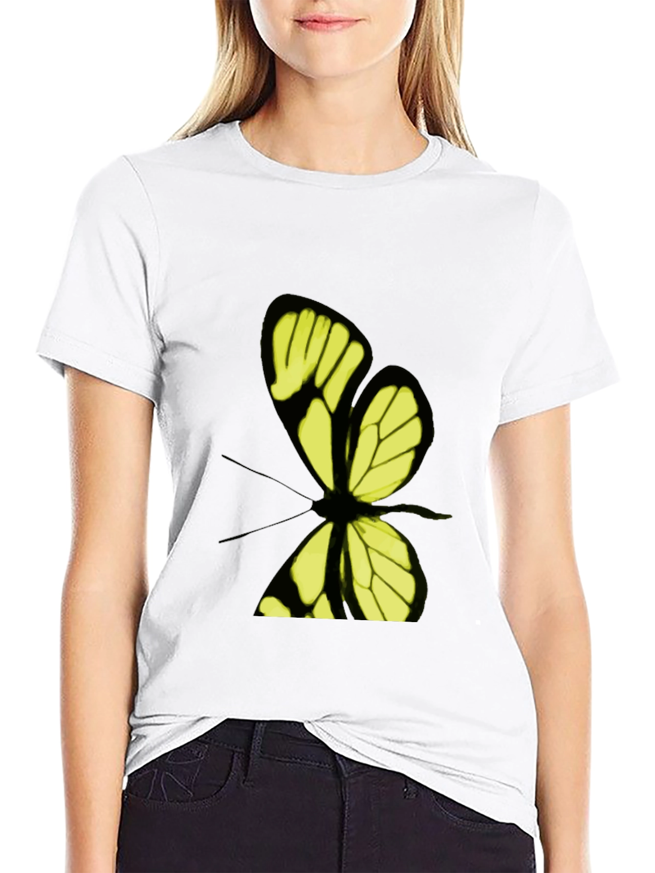 Butterfly Graphic Print T-Shirt - Stylish Casual Wear