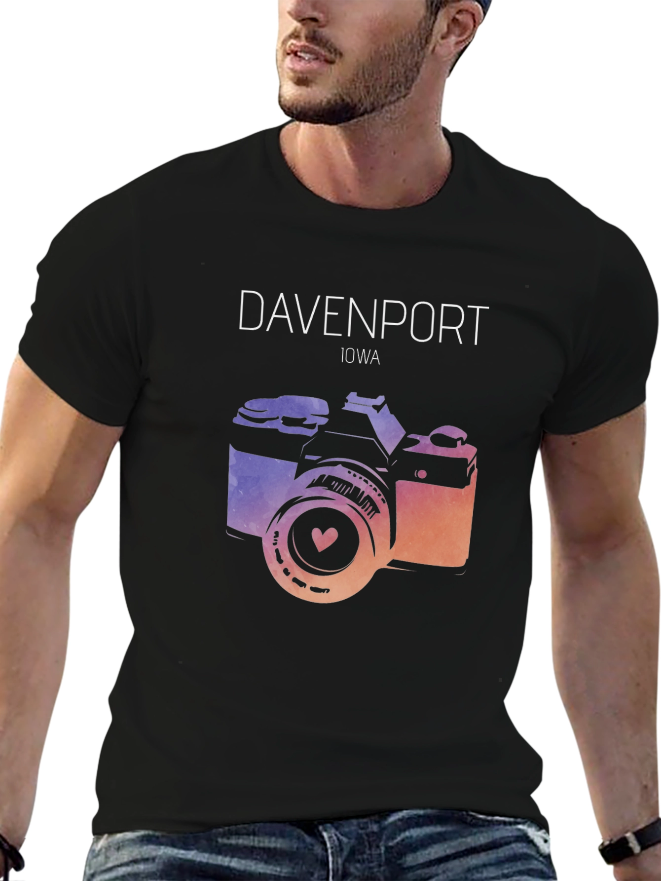 Davenport Iowa Camera Graphic Tee