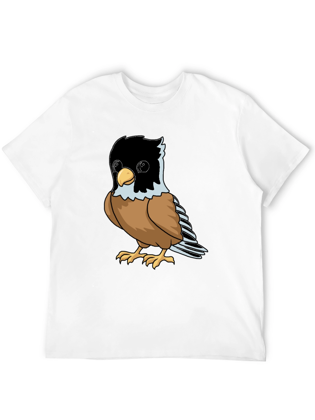 Cute Bird Graphic Tee - Soft Black Cotton Shirt