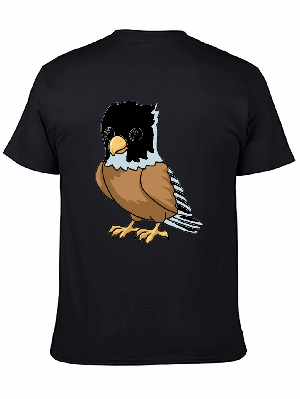 Cute Bird Graphic Tee - Soft Black Cotton Shirt