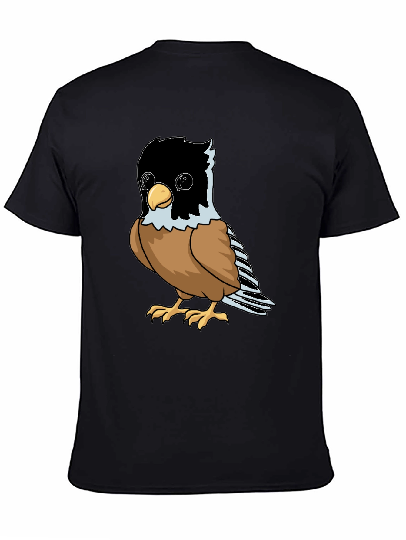 Cute Bird Graphic Tee - Soft Black Cotton Shirt
