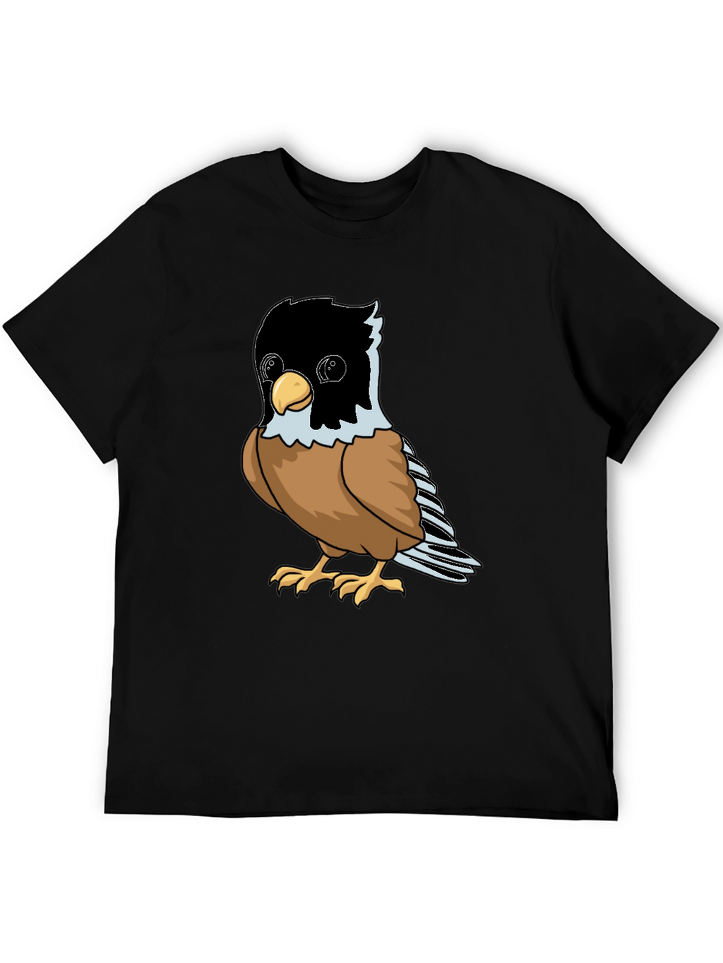 Cute Bird Graphic Tee - Soft Black Cotton Shirt
