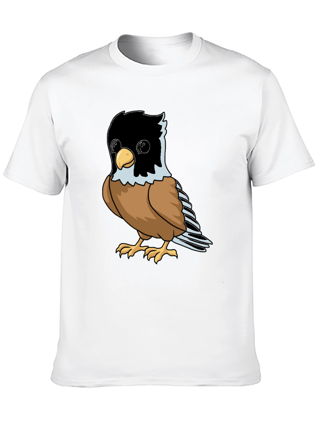 Cute Bird Graphic Tee - Soft Black Cotton Shirt