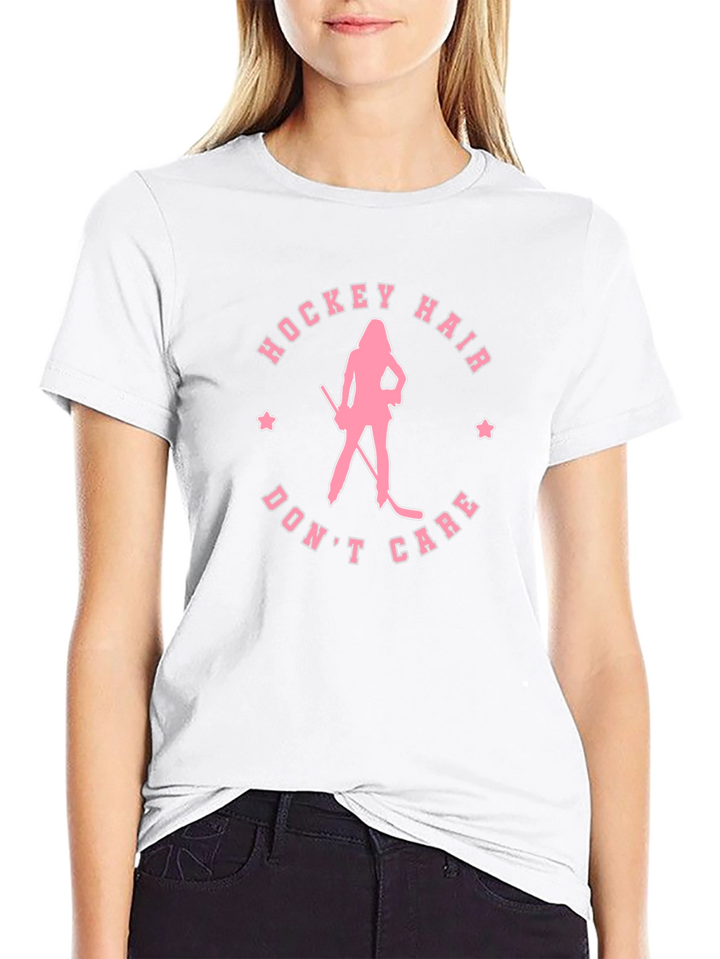 Hockey Hair Dont Care Graphic Tee