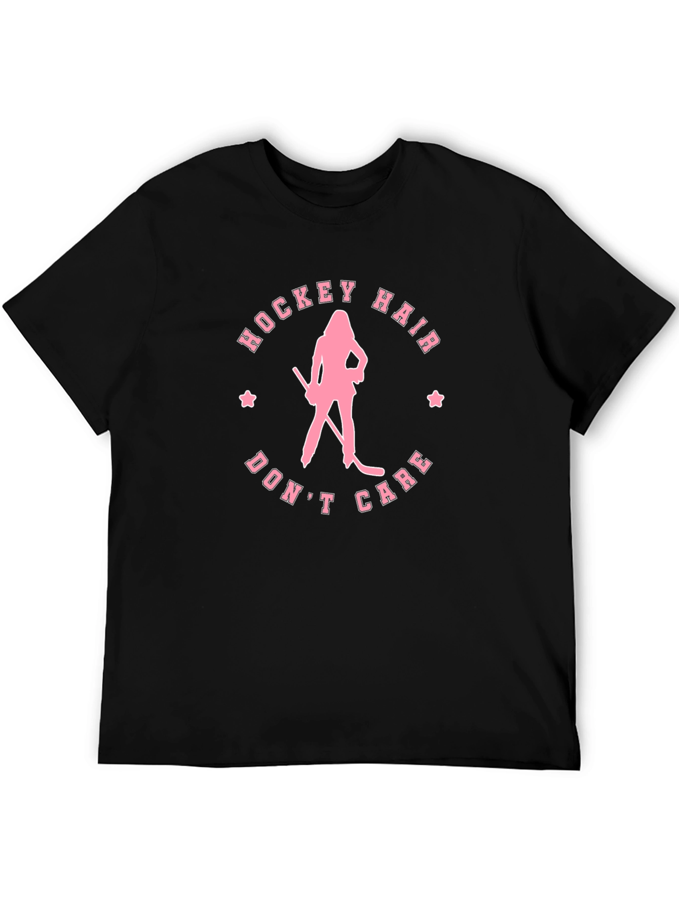 Hockey Hair Dont Care Graphic Tee