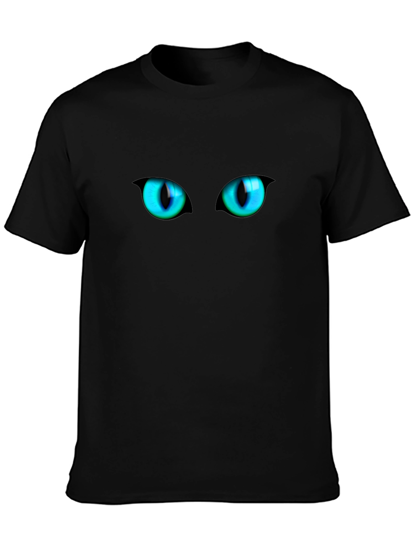 Mens Black Cat Eyes Graphic T-Shirt