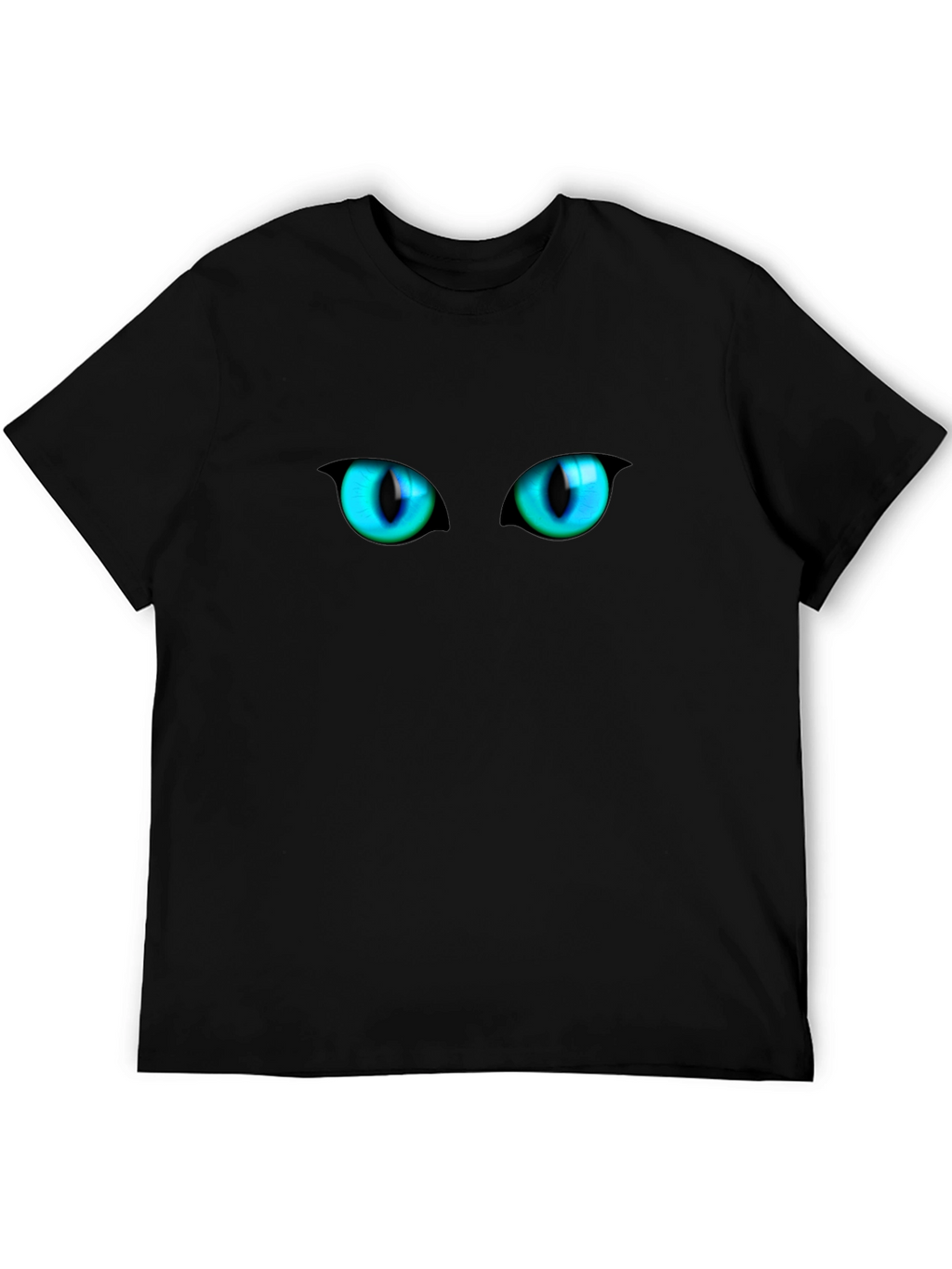 Mens Black Cat Eyes Graphic T-Shirt