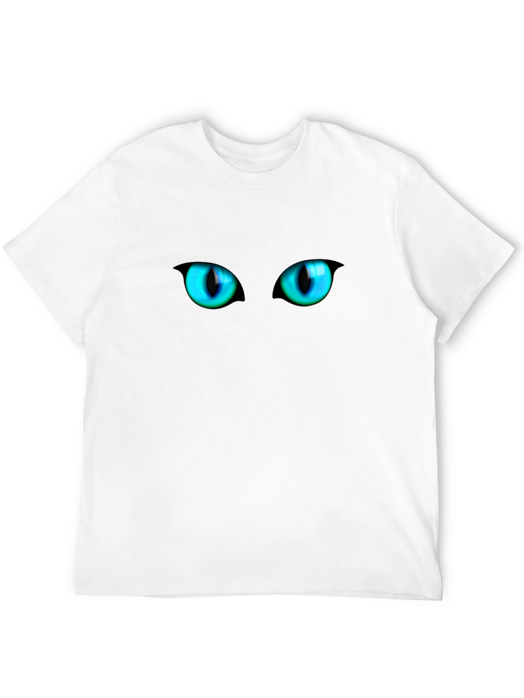 Mens Black Cat Eyes Graphic T-Shirt