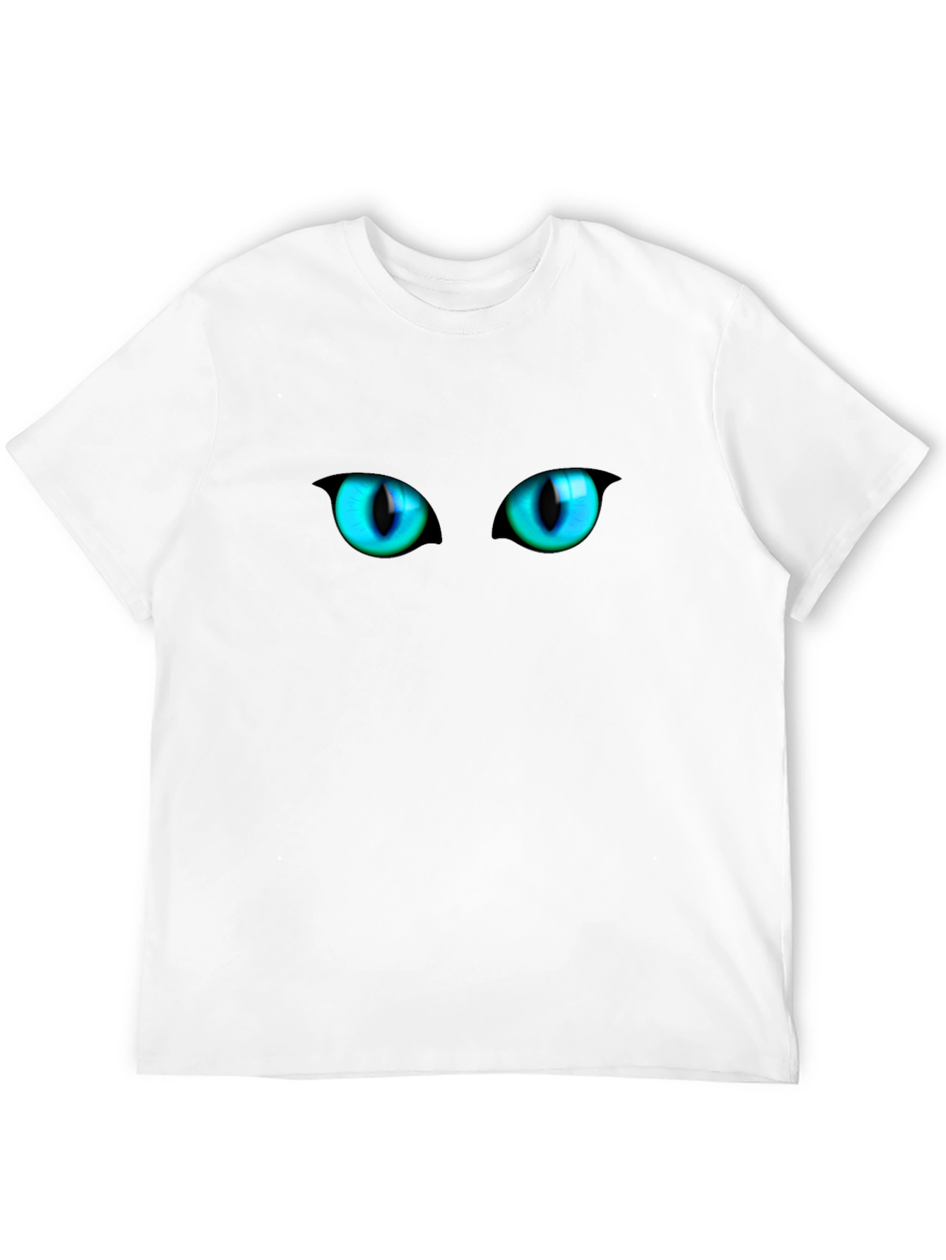 Mens Black Cat Eyes Graphic T-Shirt