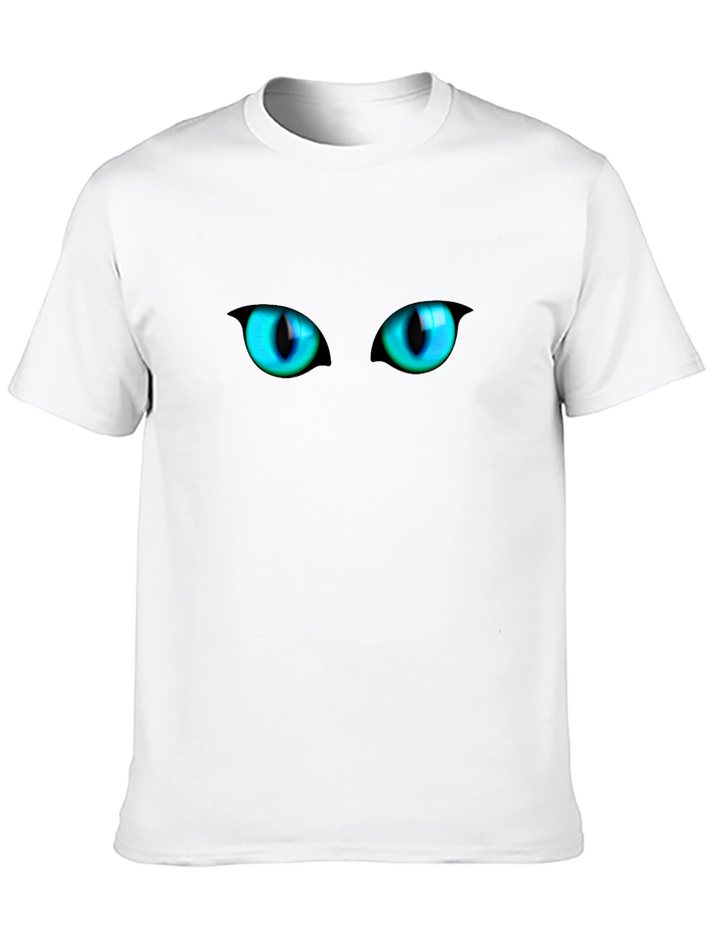 Mens Black Cat Eyes Graphic T-Shirt