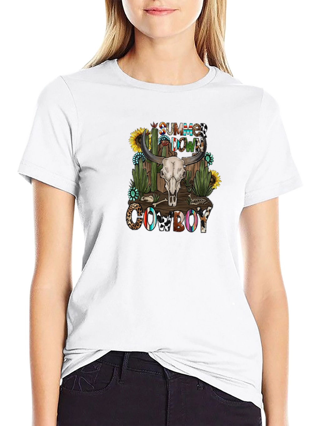 Summer Down Cowboy Graphic T-Shirt