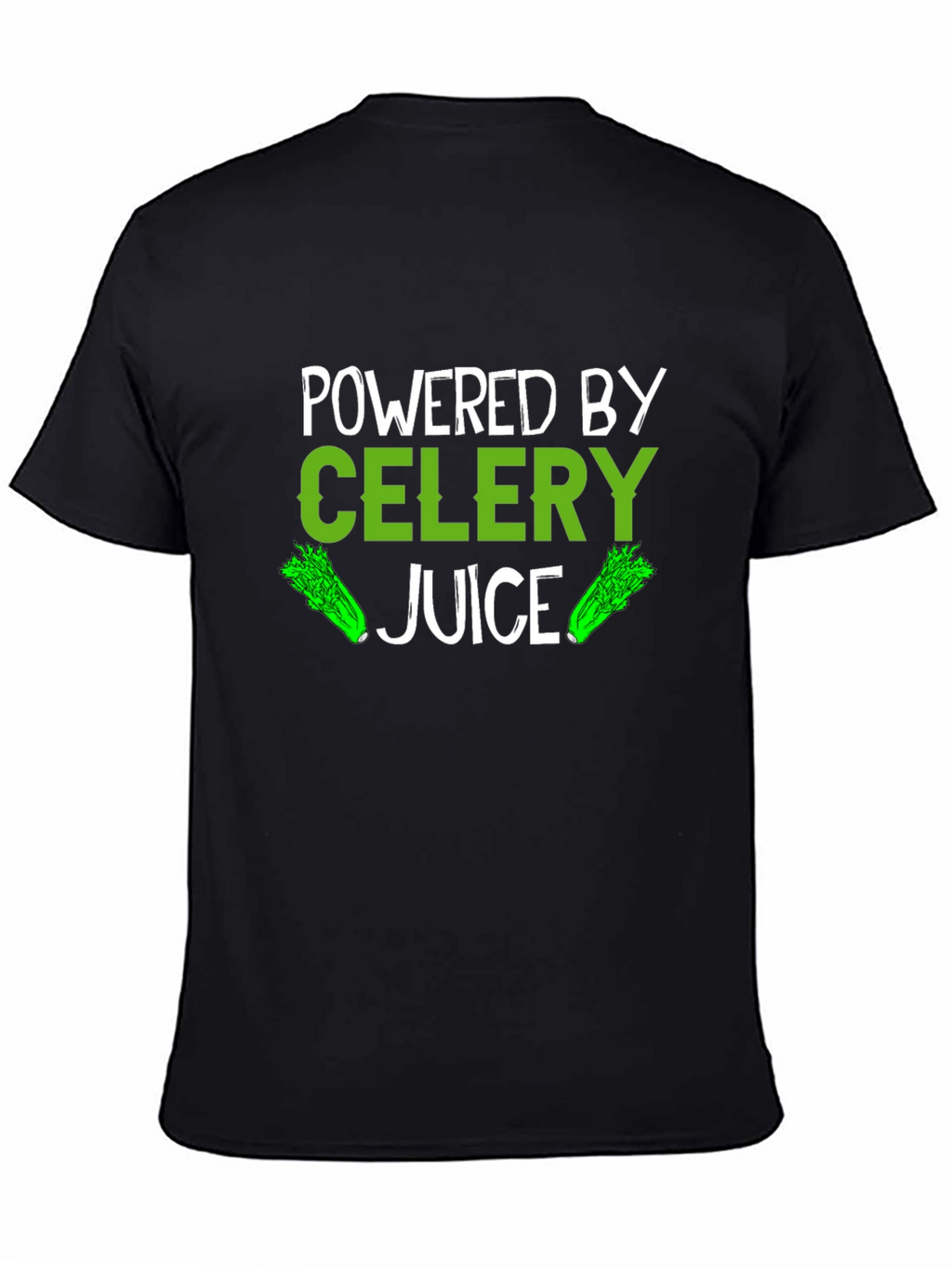 Powered by Celery Juice T-Shirt - Green Vegan Design