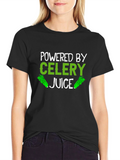 Powered by Celery Juice T-Shirt - Green Vegan Design