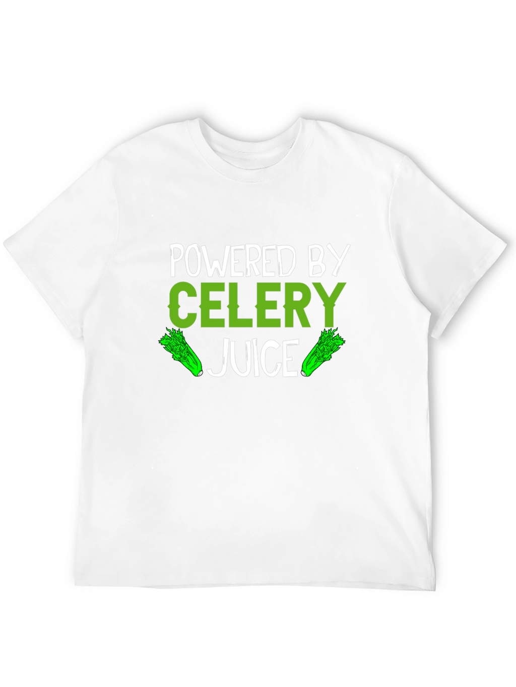 Powered by Celery Juice T-Shirt - Green Vegan Design