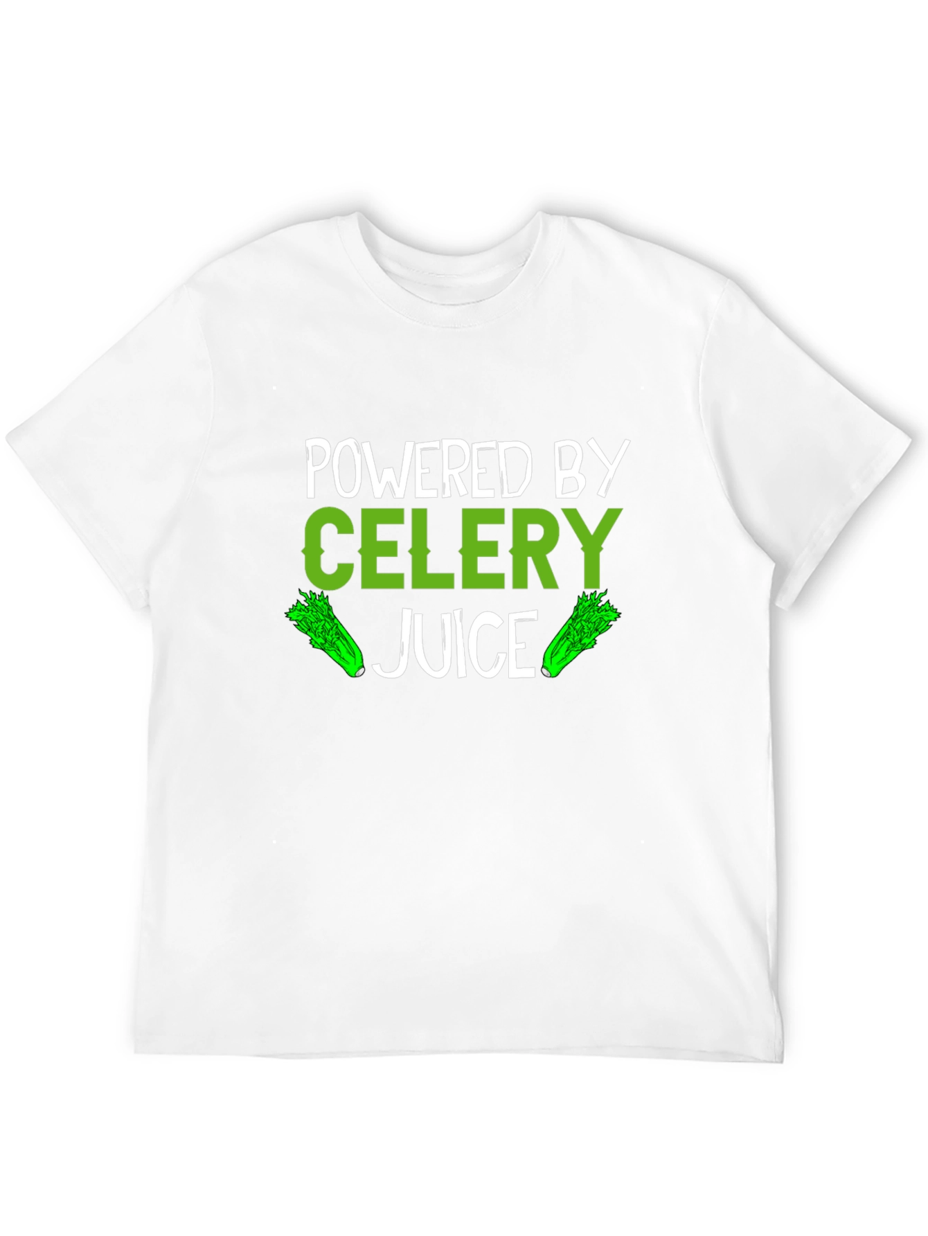 Powered by Celery Juice T-Shirt - Green Vegan Design