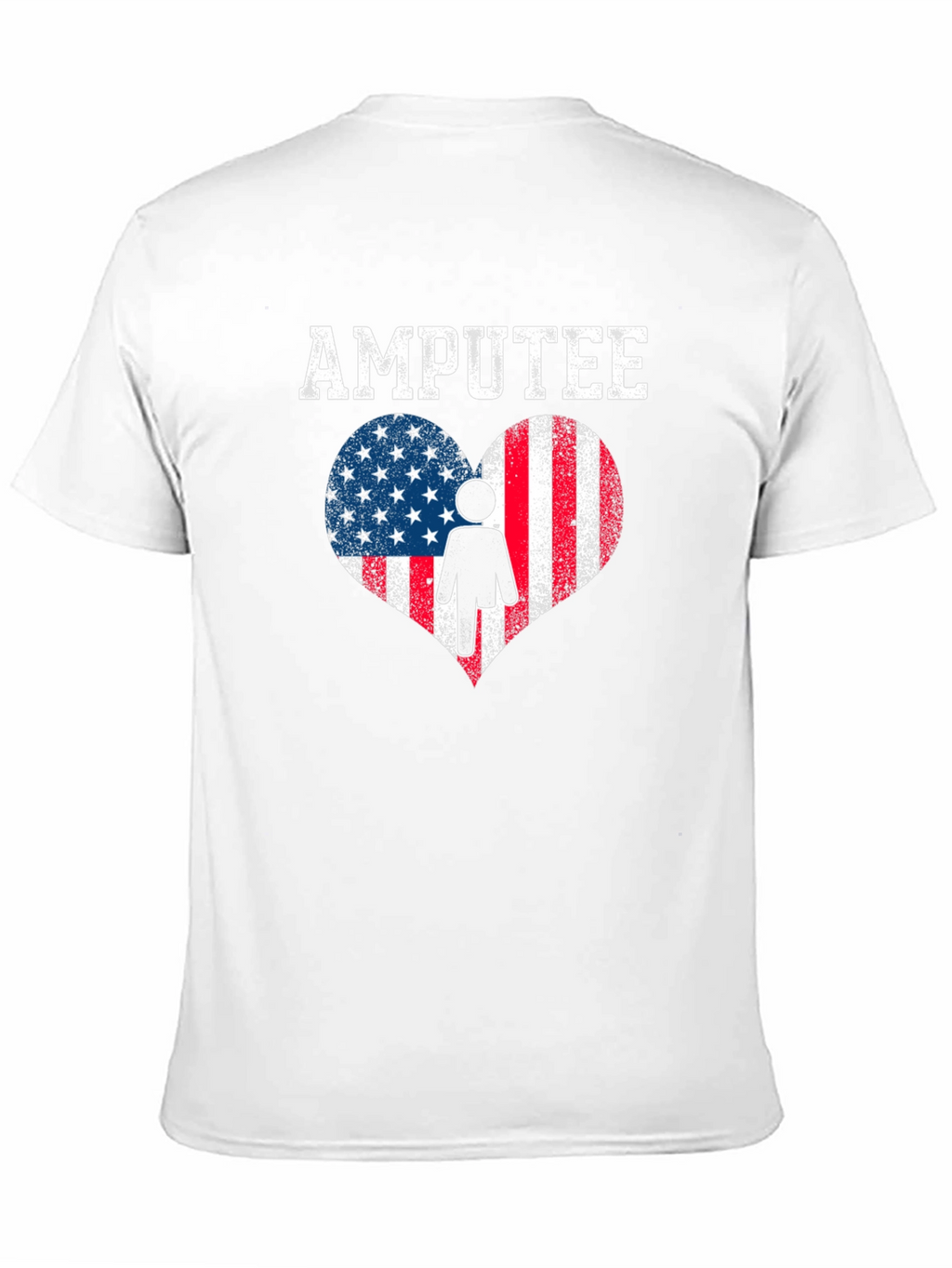 Amputee American Flag Heart T-Shirt