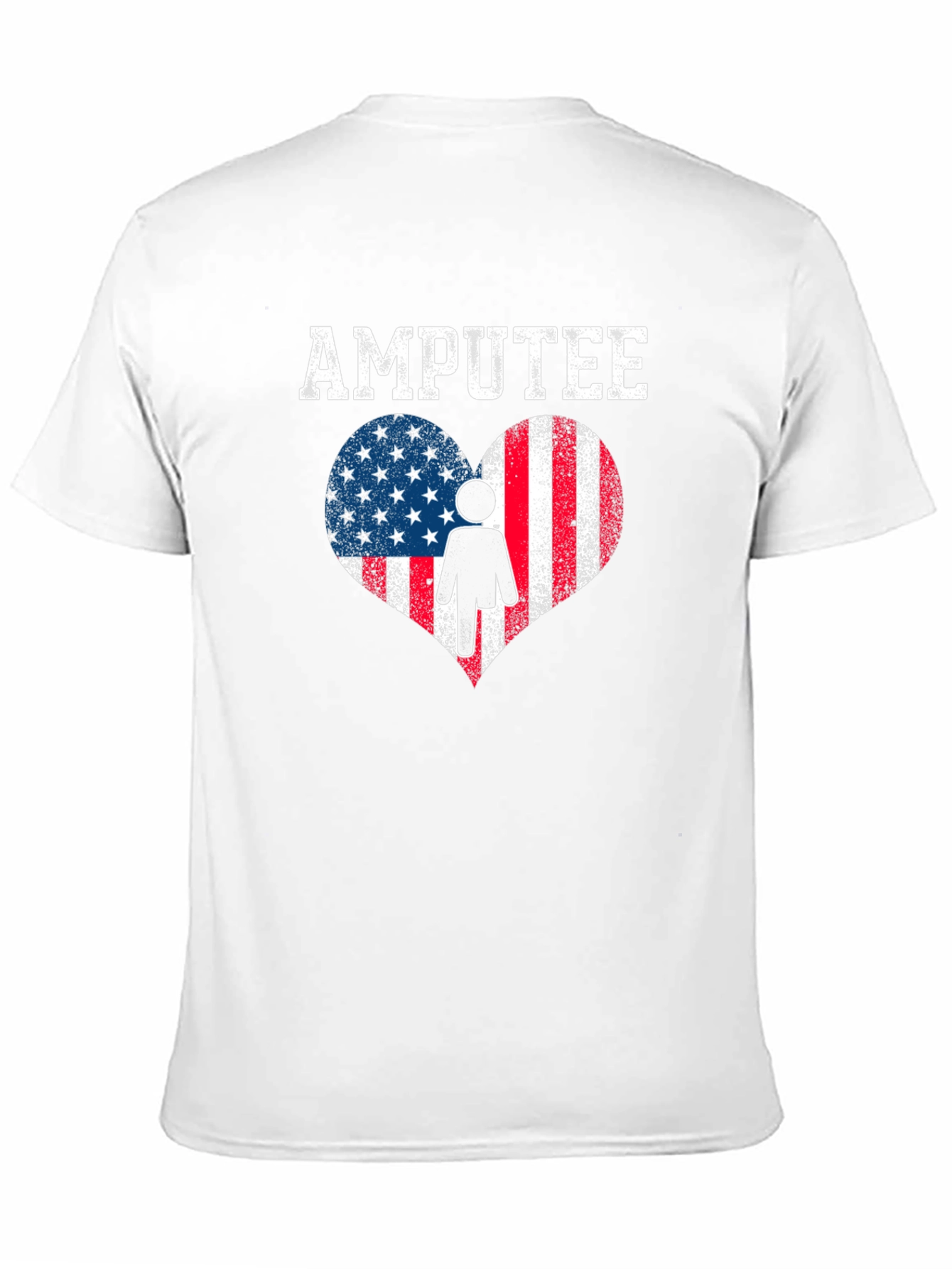 Amputee American Flag Heart T-Shirt