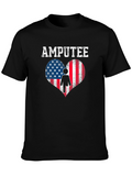 Amputee American Flag Heart T-Shirt