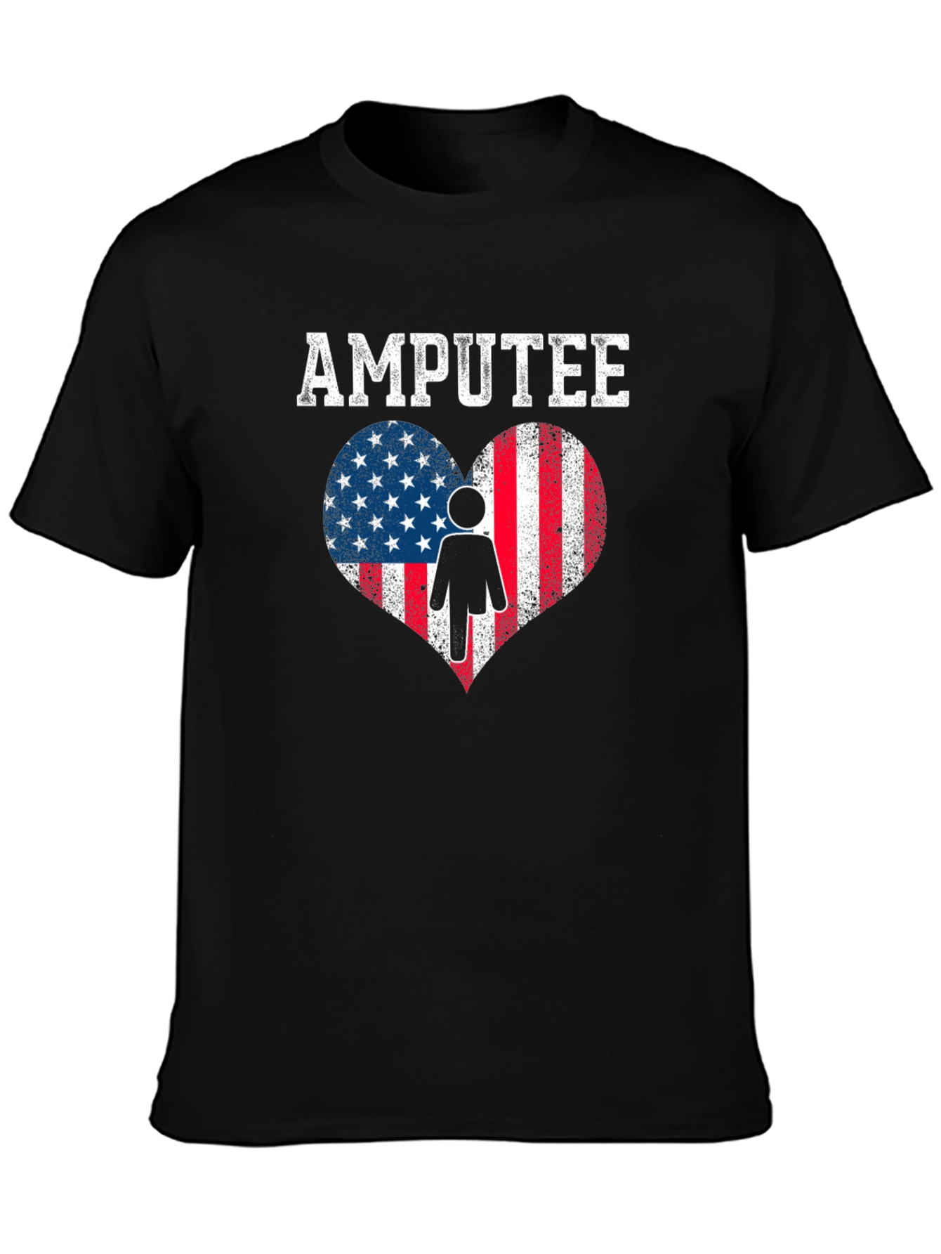 Amputee American Flag Heart T-Shirt