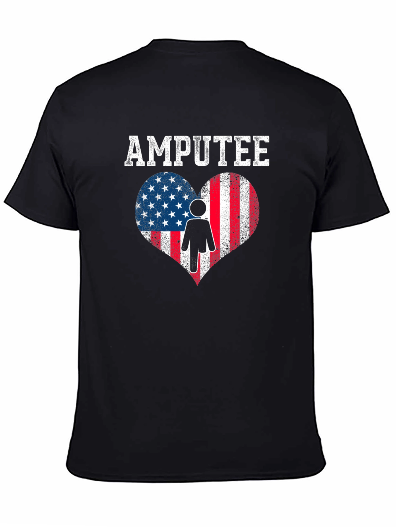Amputee American Flag Heart T-Shirt