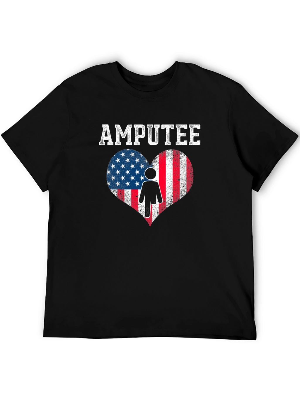 Amputee American Flag Heart T-Shirt