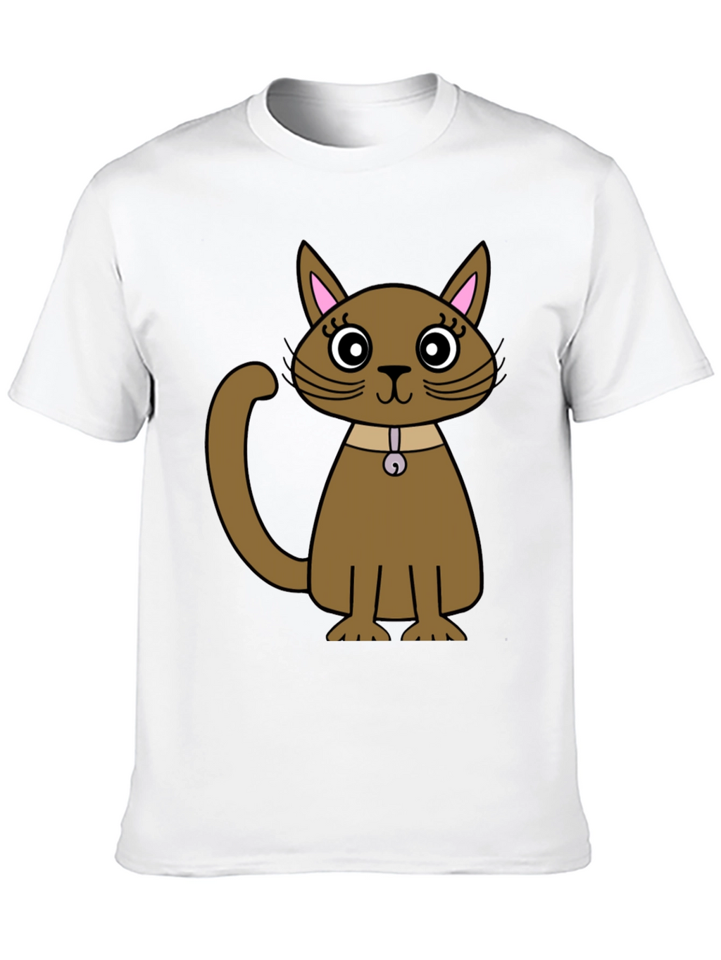 Cute Cartoon Cat T-Shirt - Unisex Black Tee