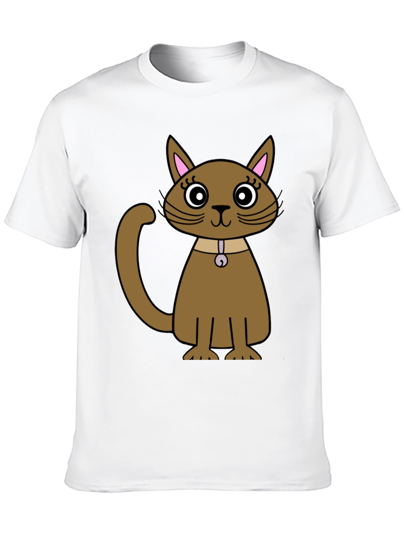 Cute Cartoon Cat T-Shirt - Unisex Black Tee