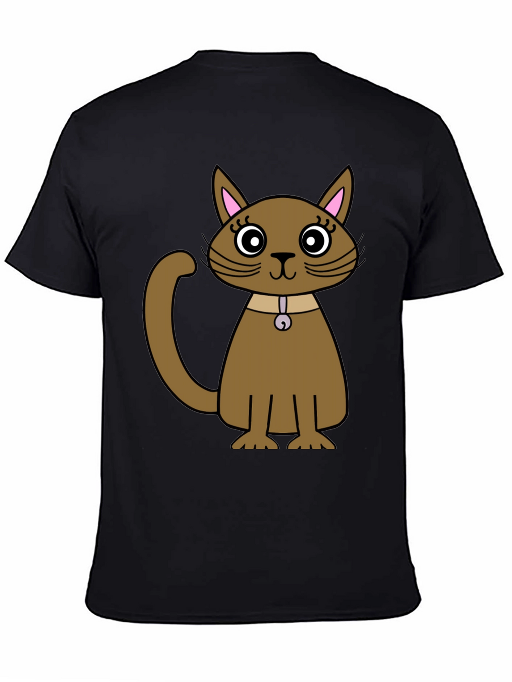 Cute Cartoon Cat T-Shirt - Unisex Black Tee