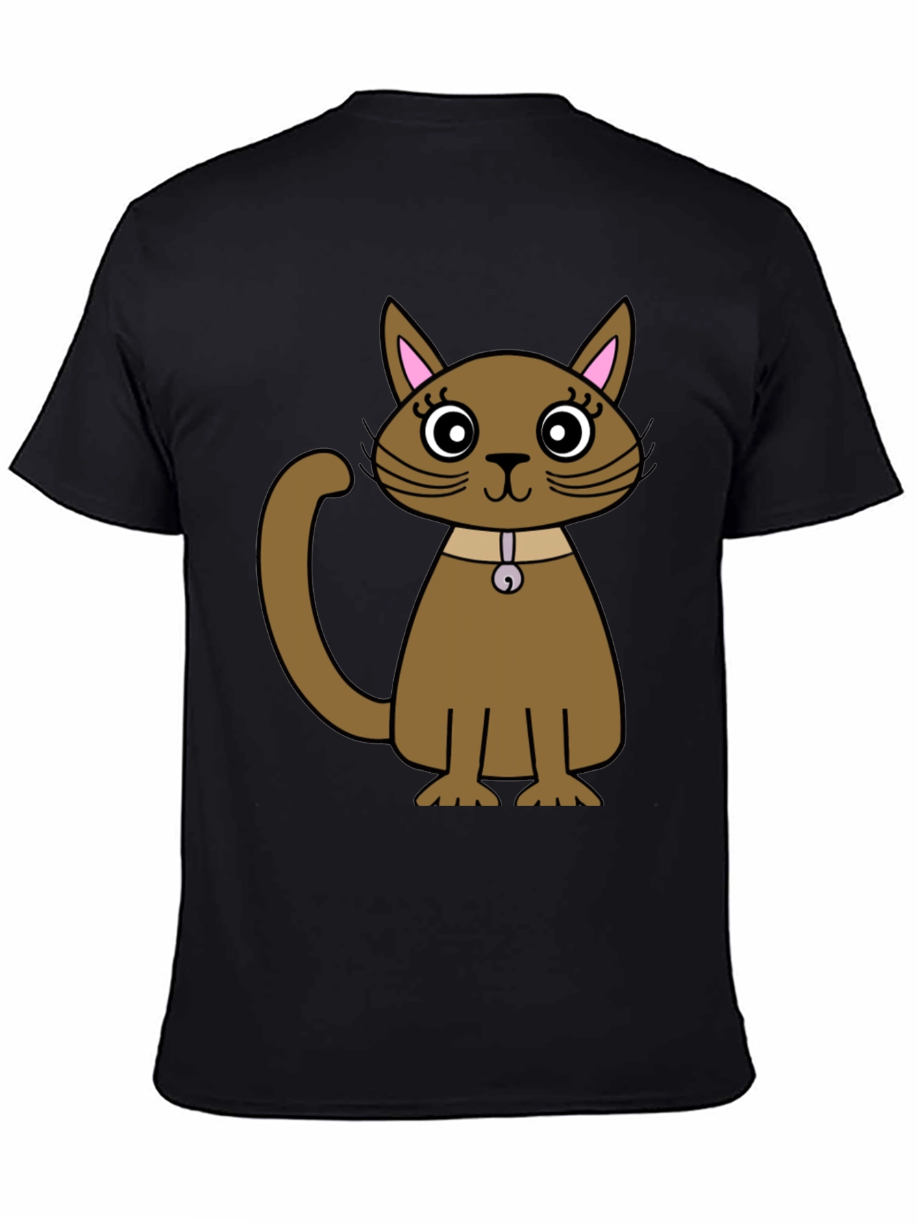 Cute Cartoon Cat T-Shirt - Unisex Black Tee