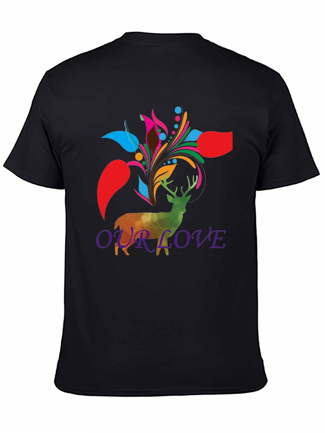 Deer Floral Graphic Tee - Our Love Design