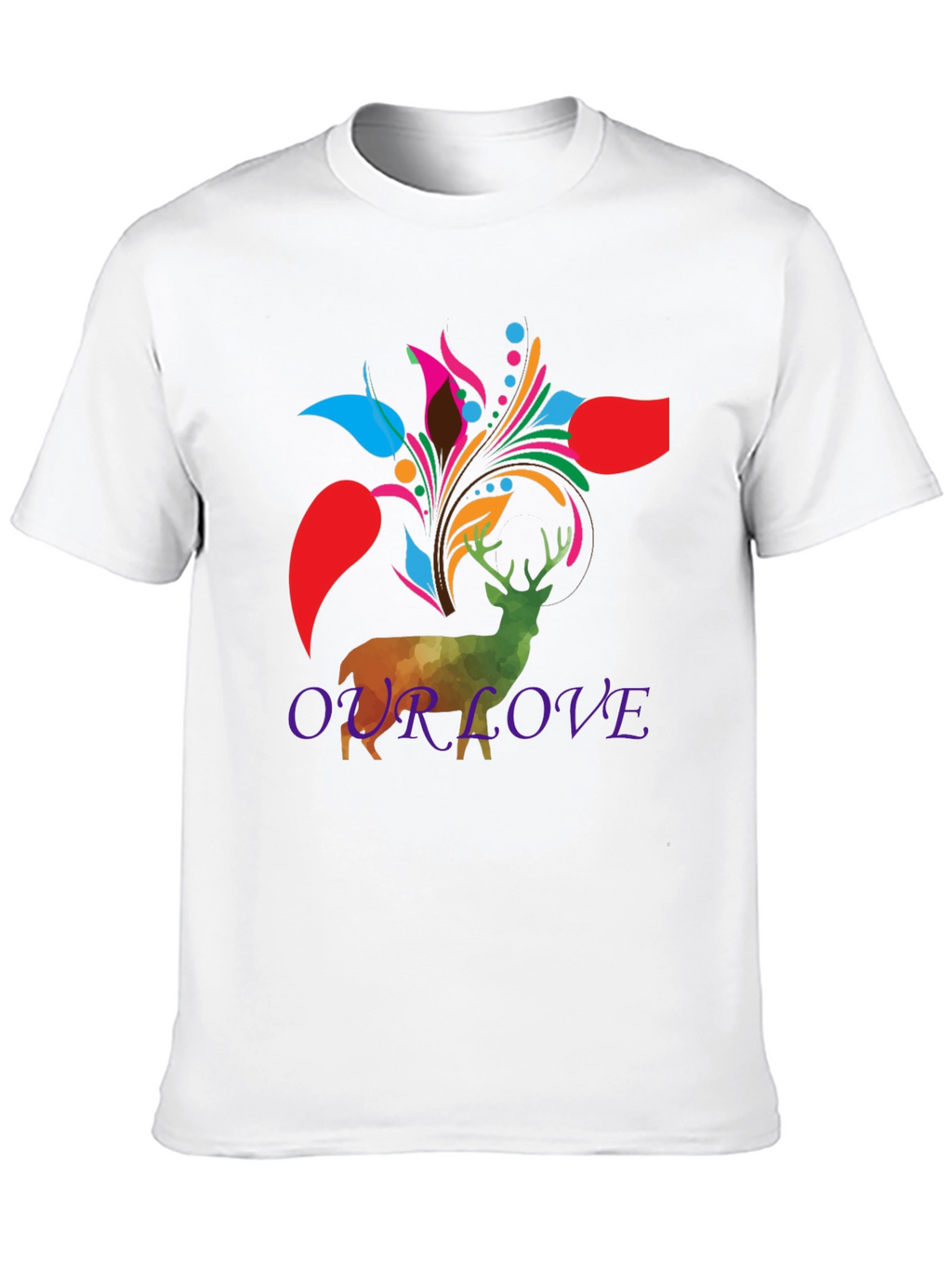 Deer Floral Graphic Tee - Our Love Design