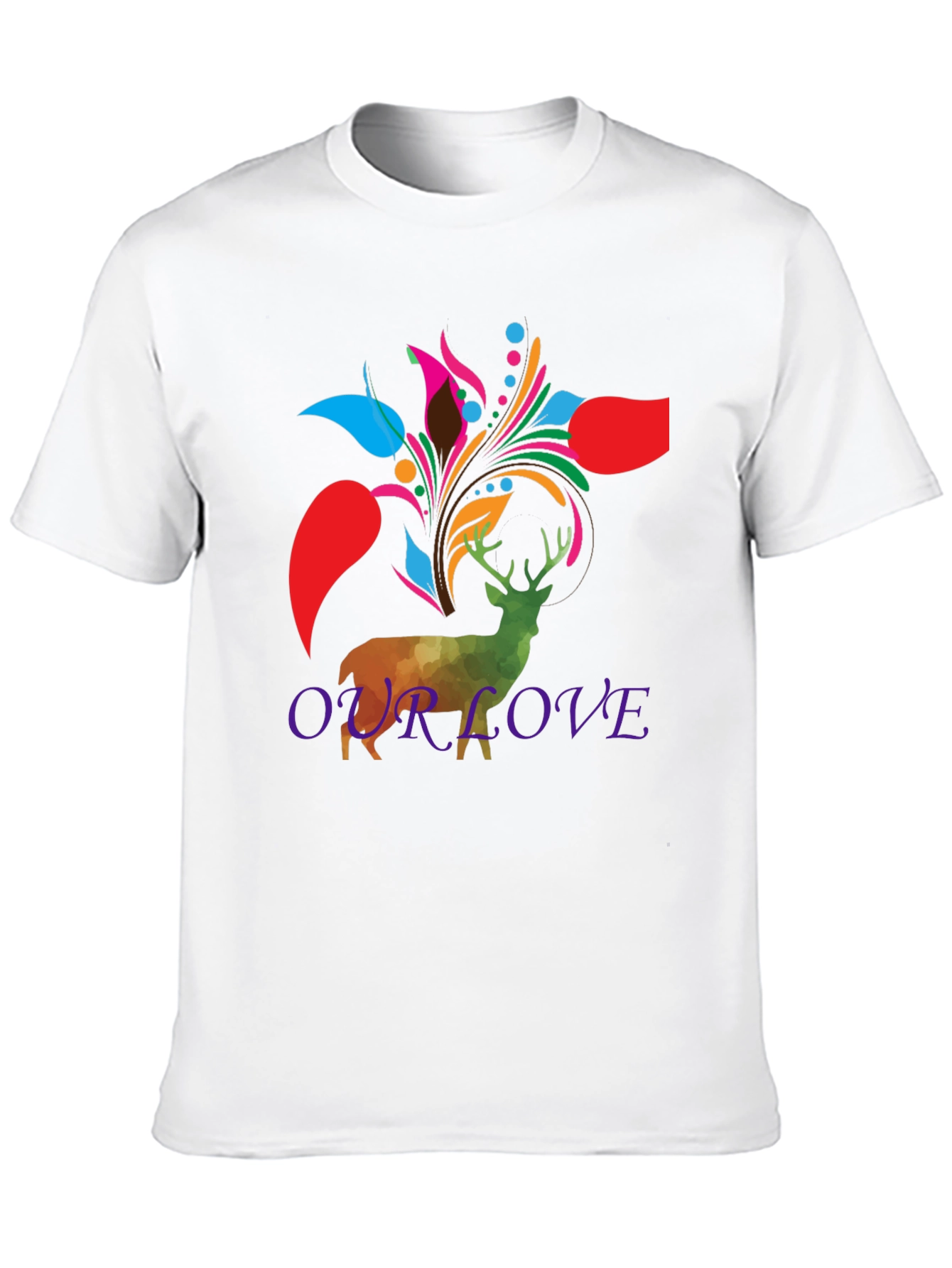 Deer Floral Graphic Tee - Our Love Design