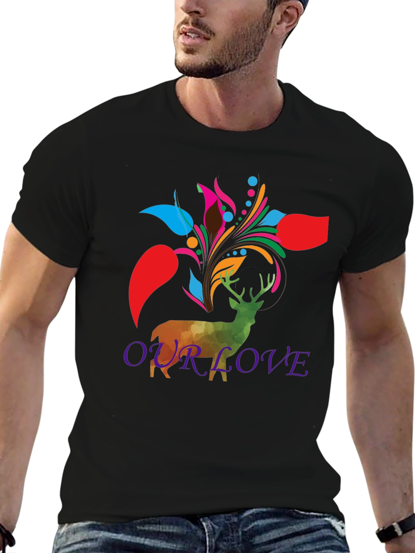 Deer Floral Graphic Tee - Our Love Design