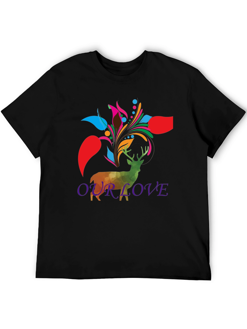 Deer Floral Graphic Tee - Our Love Design