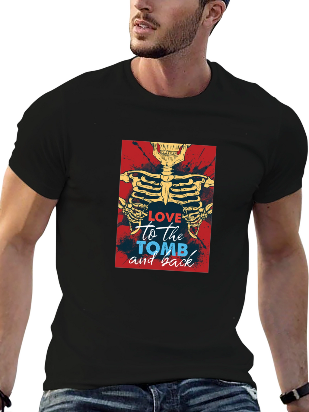 Love To The Tomb Skeleton Graphic Tee