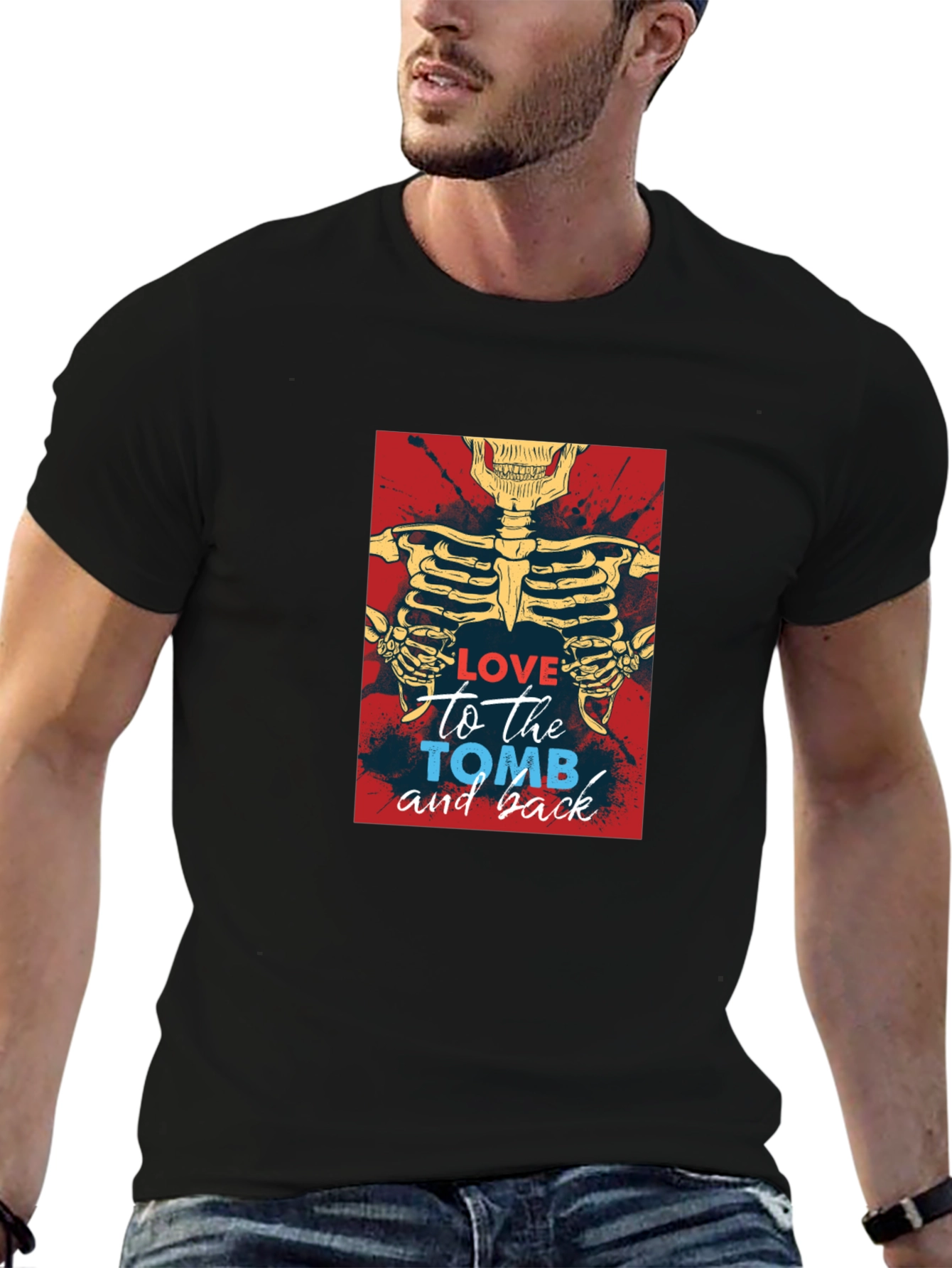 Love To The Tomb Skeleton Graphic Tee