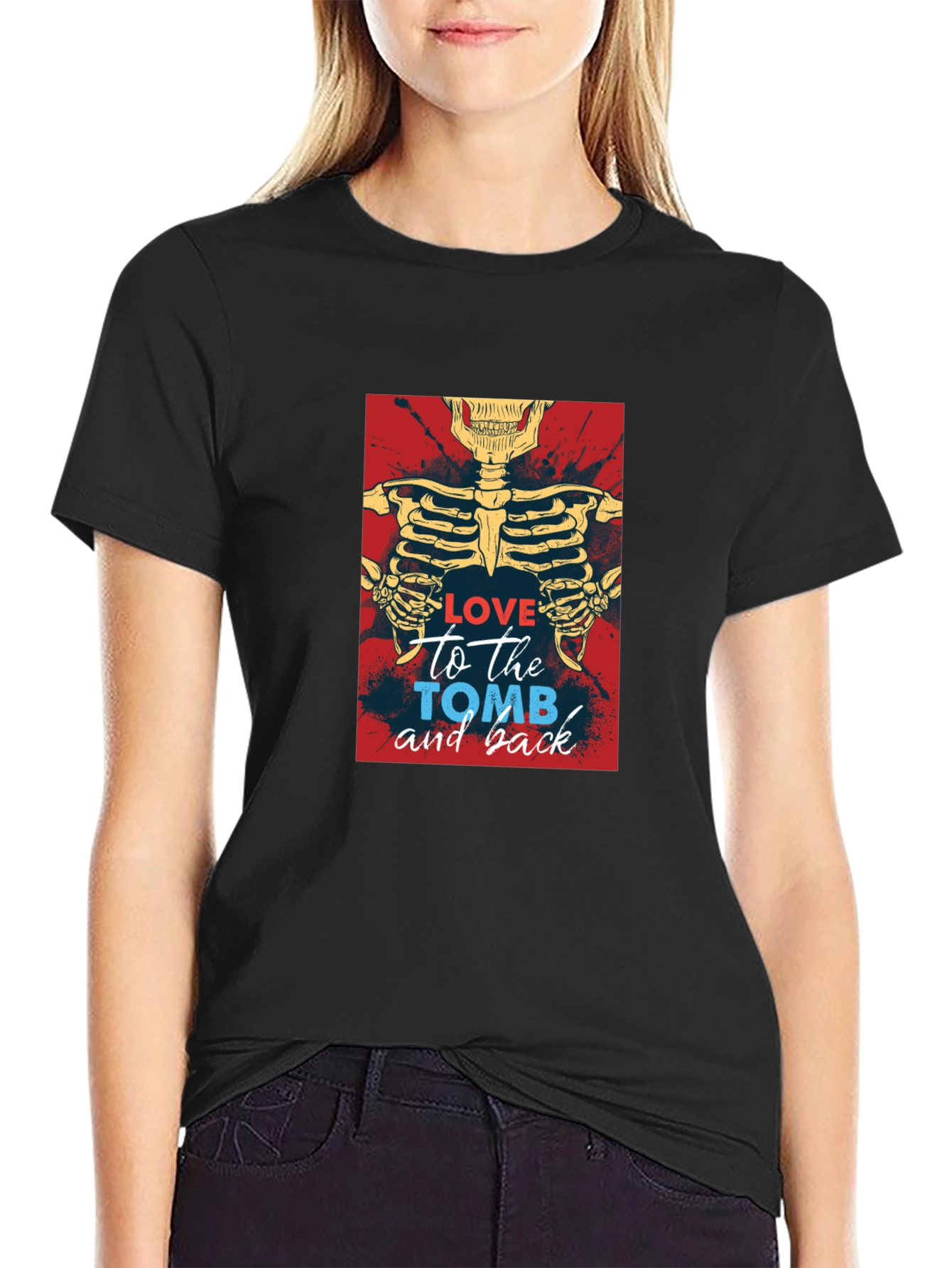 Love To The Tomb Skeleton Graphic Tee