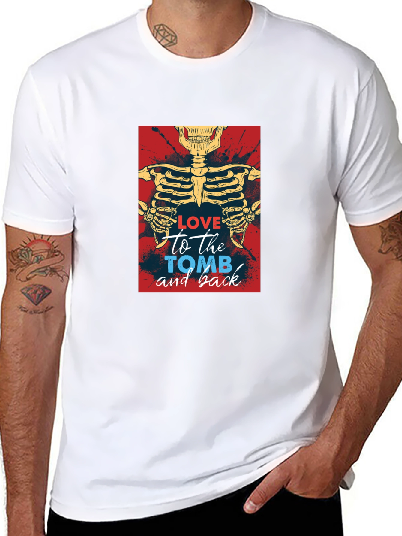 Love To The Tomb Skeleton Graphic Tee