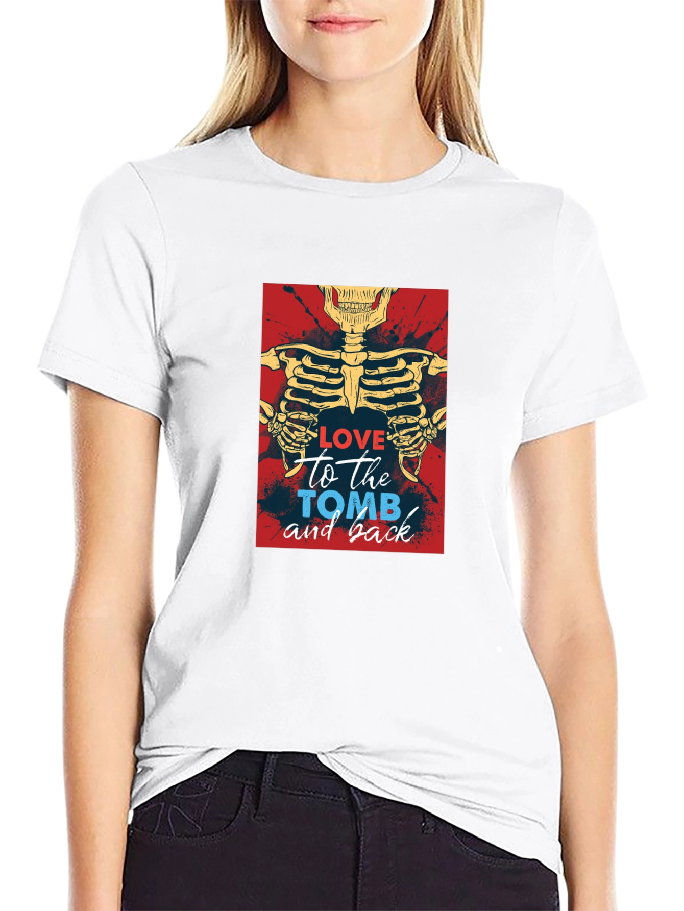 Love To The Tomb Skeleton Graphic Tee
