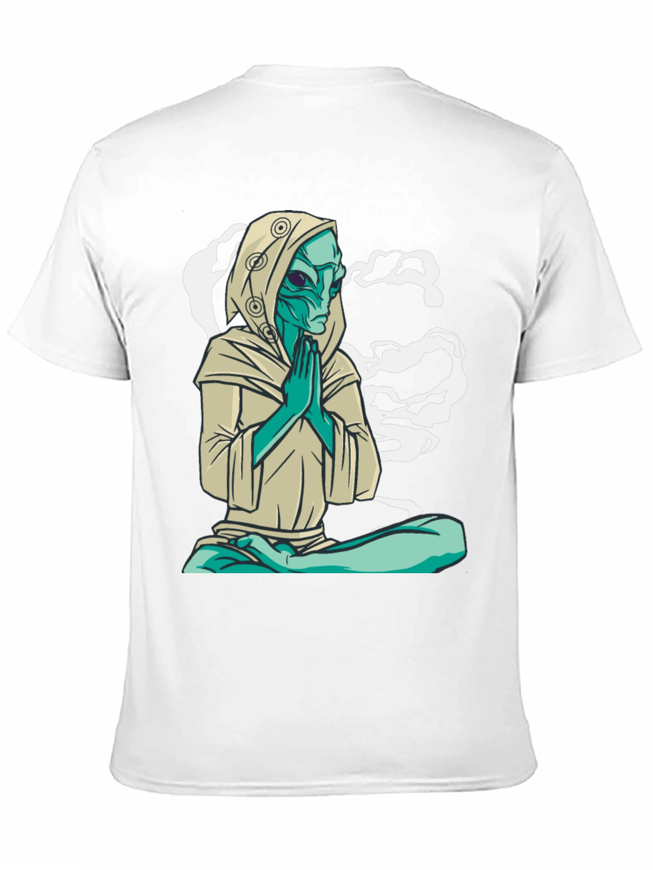 Meditating Alien T-Shirt - Black Cotton Graphic Tee
