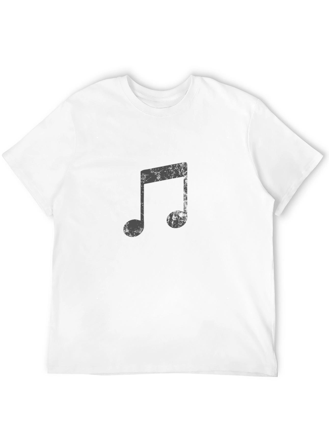 Vintage Music Note Graphic Tee - Soft Black T-Shirt