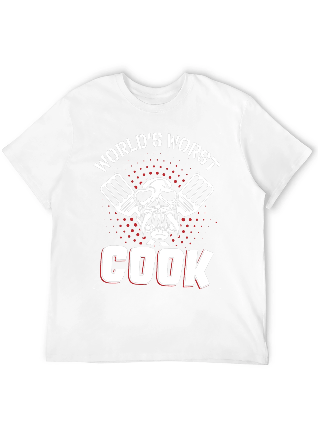 Worlds Worst Cook Skull Graphic T-Shirt