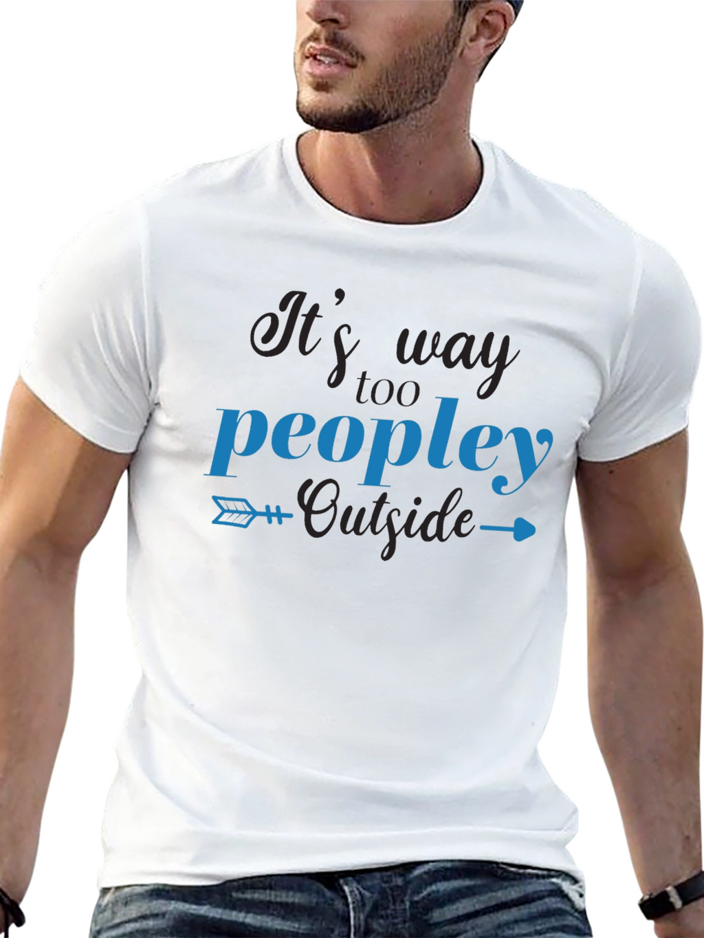 Its Way Too Peopley Outside Black T-Shirt
