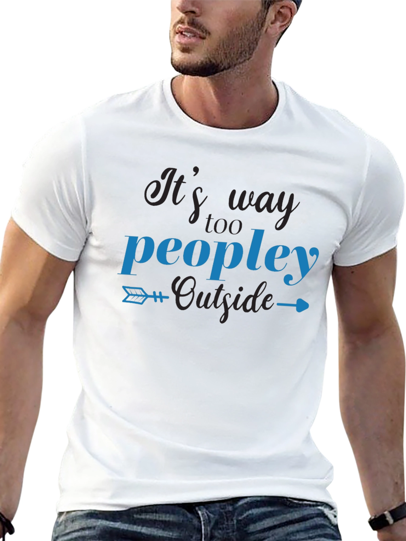 Its Way Too Peopley Outside Black T-Shirt
