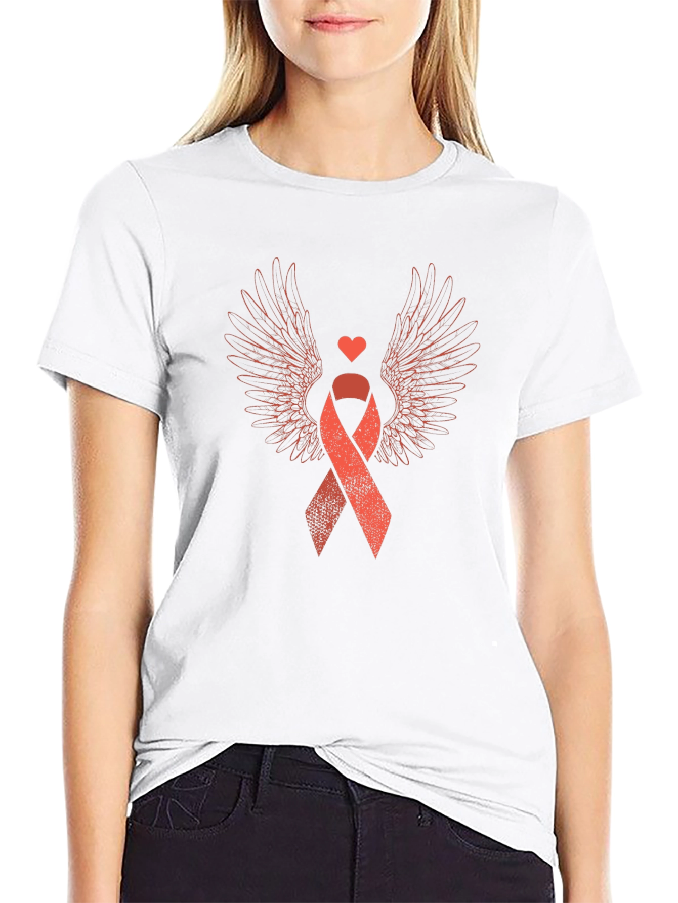 Heart & Wings Awareness Ribbon Graphic Tee
