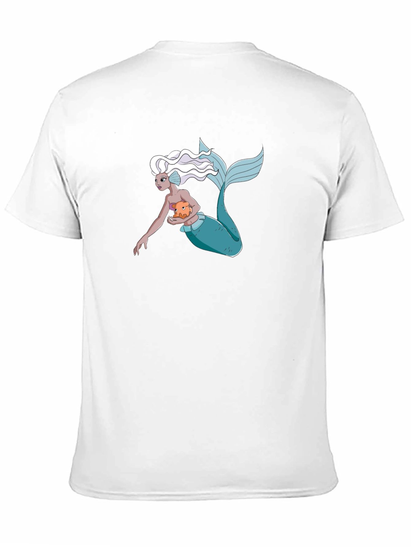 Mermaid Holding Pufferfish Graphic Tee